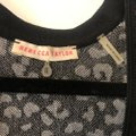 Rebecca Taylor Women Animal Print Round Neck Dress Black Sz S #102 - Picture 9 of 12